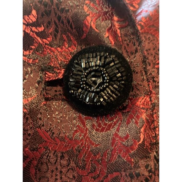 Women's Passports of Pier 1 Vintage Dressy Topper Jacket Red Brocade Small Sexy - Picture 4 of 7